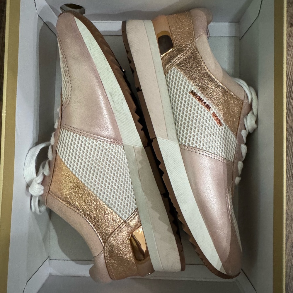 Michael Kors Women's Pink and Gold Sneakers